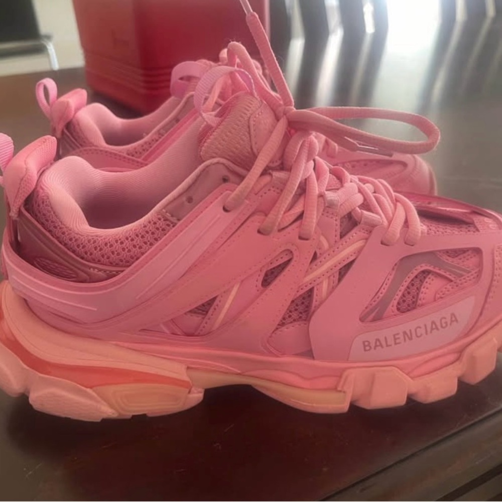 Balenciaga Pink Lace-Up Sneakers - Picture 2 of 5